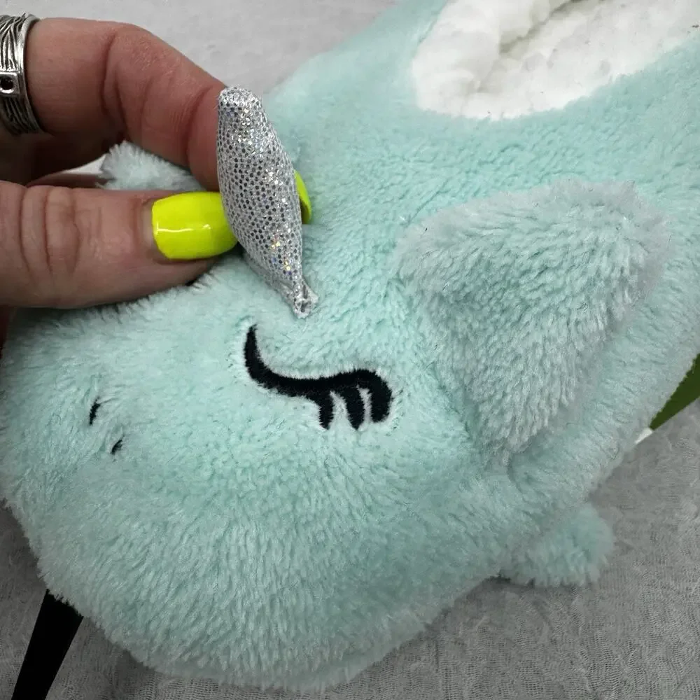 Northeast Outfitters Cozy Cabin Girls' Unicorn Slippers Size Small Aqua
